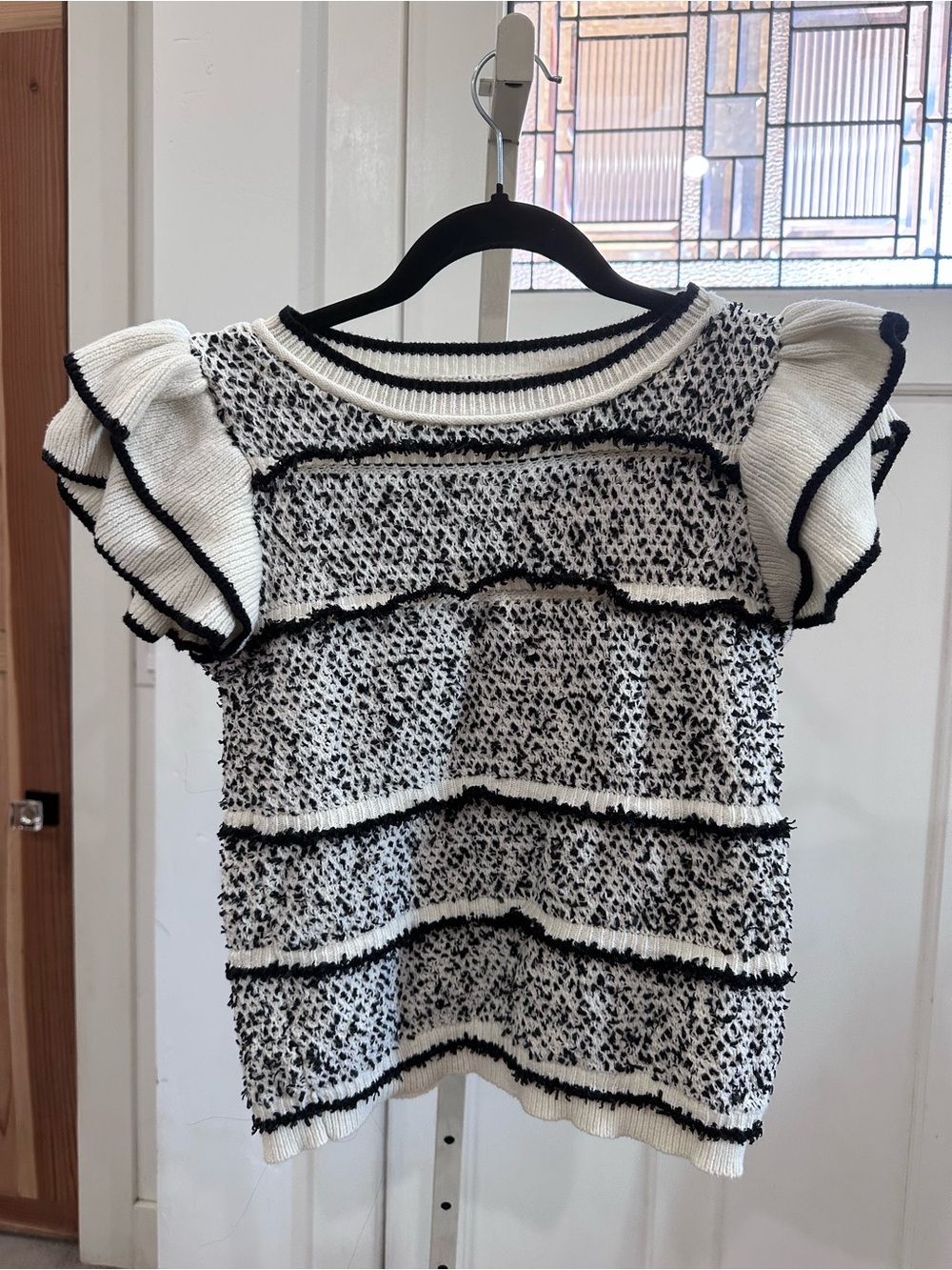Skies are Blue knit Ruffle Sleeve Sweater Top